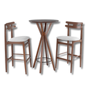 Kit de Mesa Bistrô Roma Madeira de Eucalipto com Banquetas Heros Madeira de Tauari