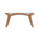 Aparador com Vidro Viena pés em Madeira de Eucalipto, tampo e Vidro na cor Off-White