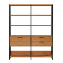 Kit 02 Estantes Com Prateleiras Freijó com Preto