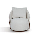 Conjunto Poltrona Oasi Giratória com Almofada Solta e Pouft Meia-Lua