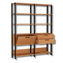 Kit 02 Estantes Com Prateleiras Freijó com Preto