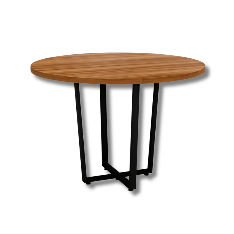 Mesa de Reunião Industrial Redonda 110cm Pés em Metal