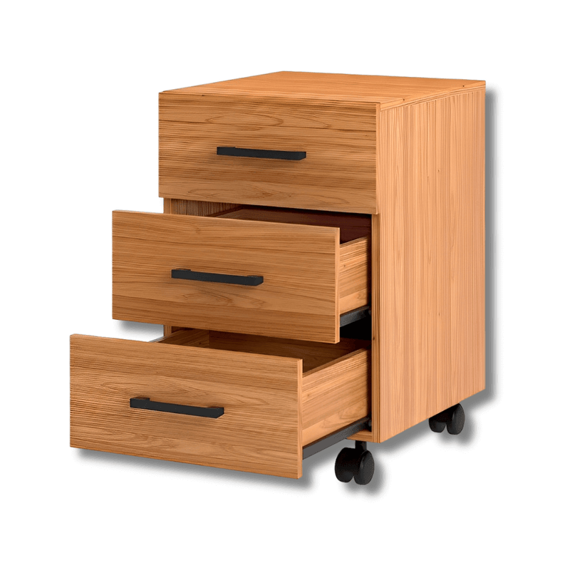 Gaveteiro 3 Gavetas Industrial Freijó/Preto Fosco