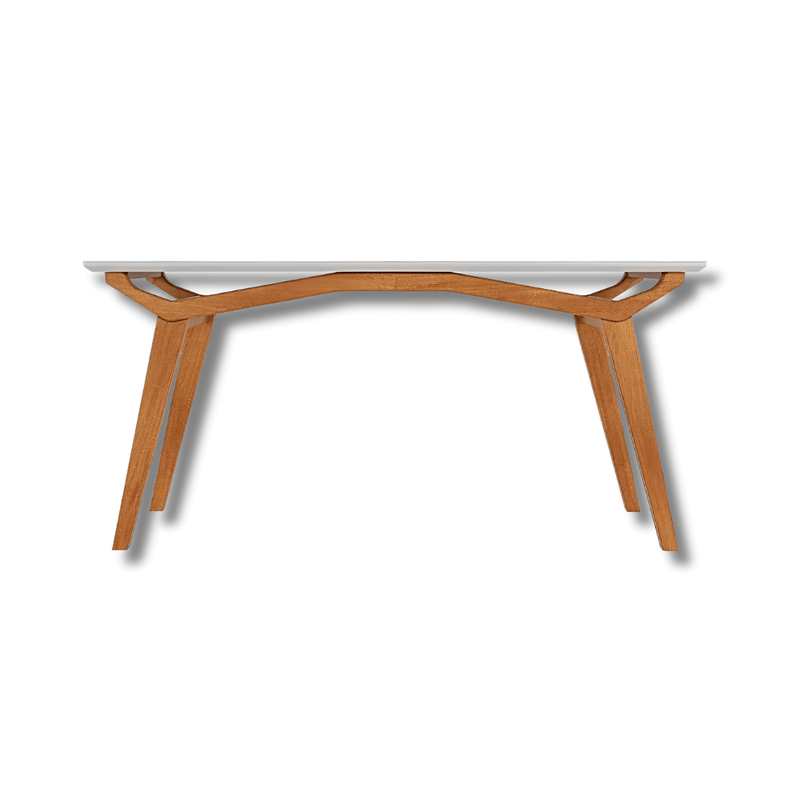 Aparador com Vidro Viena pés em Madeira de Eucalipto, tampo e Vidro na cor Off-White