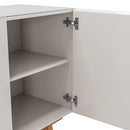 Buffet Oasi com Vidro pés em Madeira de Eucalipto estrutura em MDF cor Off-White