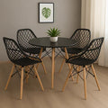 Conjunto Mesa Eames 90cm + 4 Cadeiras Kaila – Design Escandinavo