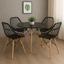 Conjunto Mesa Eames 90cm + 4 Cadeiras Kaila – Design Escandinavo