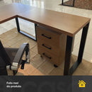 Gaveteiro 3 Gavetas Industrial Freijó/Preto Fosco