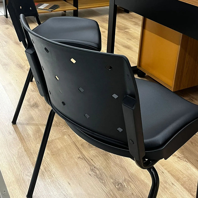 Kit com 2 Cadeiras Fixas Ergonômicas para Escritório com Assento Estofado
