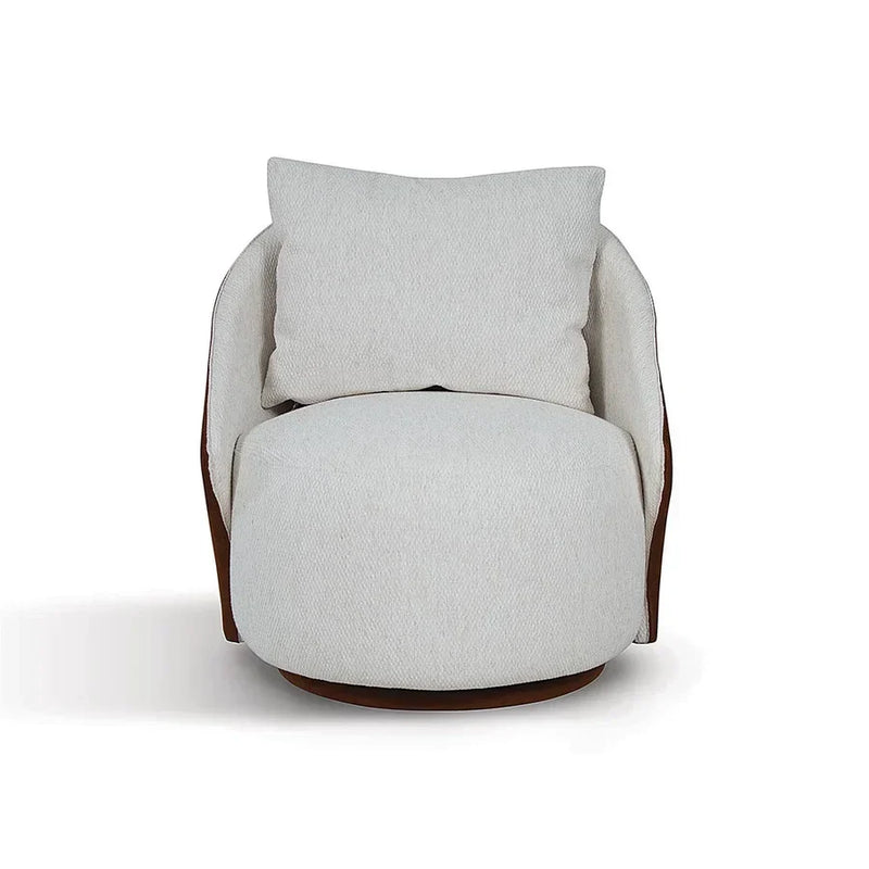 Conjunto Poltrona Oasi Giratória com Almofada Solta e Pouft Meia-Lua