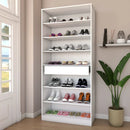 Armário Baixo Office Premium de Madeira Carvalho e Detalhes Brancos