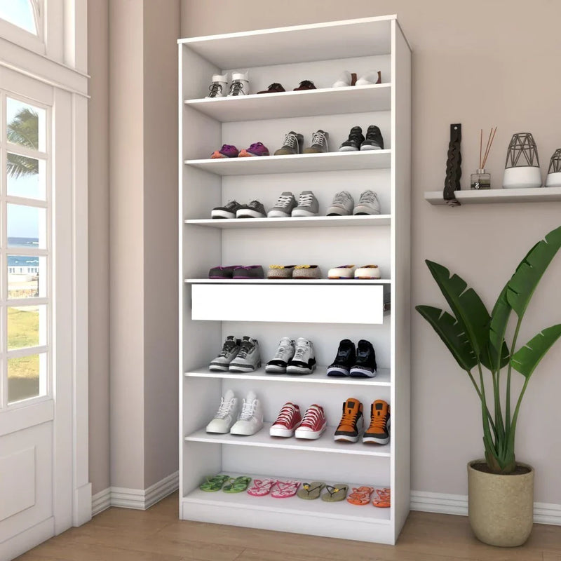 Armário Baixo Office Premium de Madeira Carvalho e Detalhes Brancos